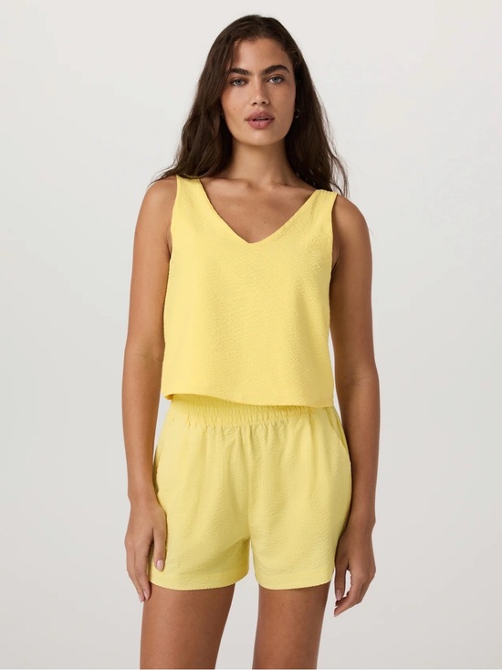 Vuori Tops - Vuori Villa Textured Crop Tank Small Sunlight Yellow NWT SOLD OUT